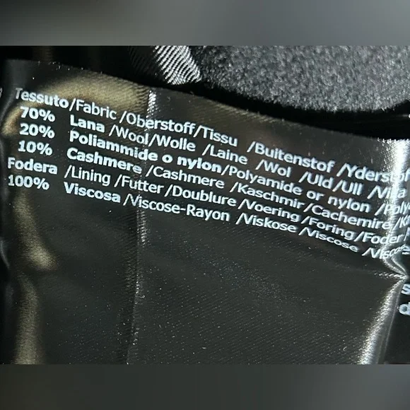 NWT! Cinzia Rocca Icons Wool/ Cashmere Coat With Stand up Collar Black size 12 - Picture 8 of 12